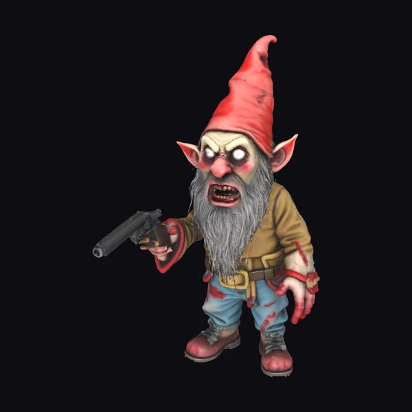 Zombie Gnome with Revolver