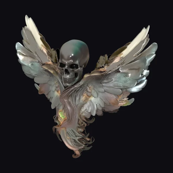 Winged Skull Sculpture