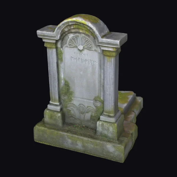 Ancient Broken Stone Tombstone