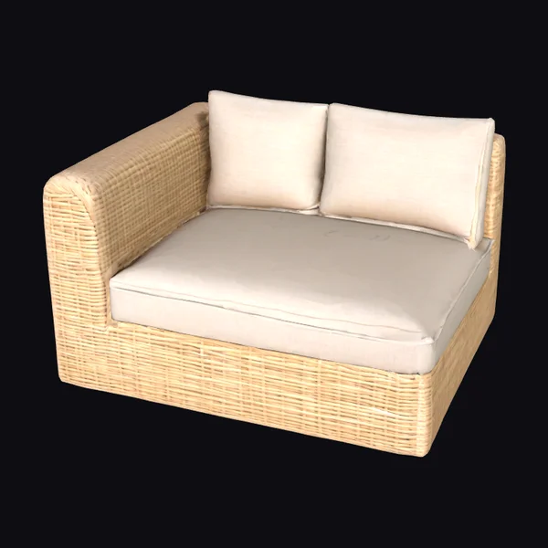 Woven Rattan Loveseat