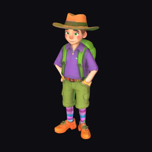 Cartoon Explorer Boy