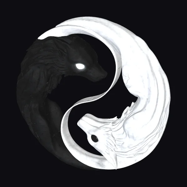 Yin Yang Wolf Heads