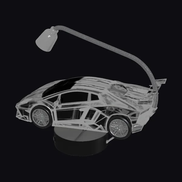 Wireframe Sports Car Lamp