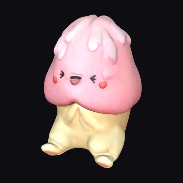Pink Ice Cream Character
