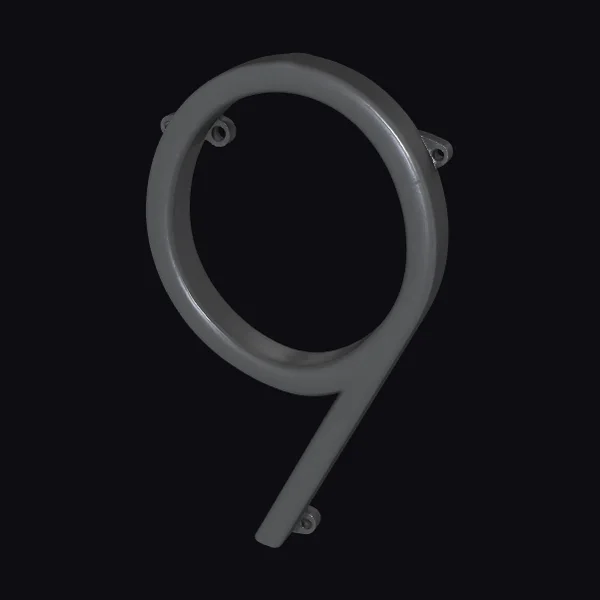 Gray Metal Number Nine