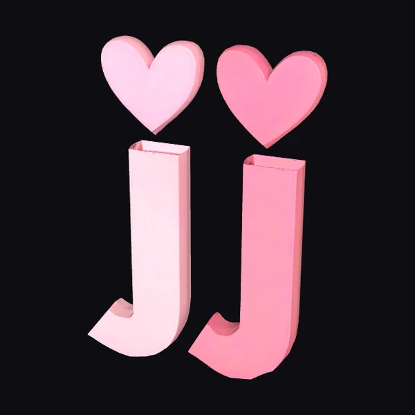Pink Hearts and Js