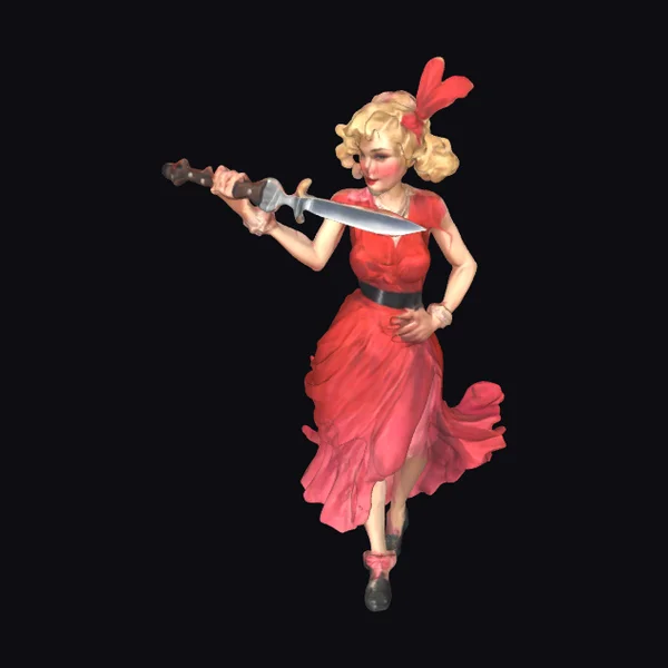 Woman Stabbing Heart with Knife