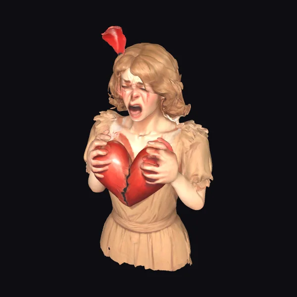 Woman Tearing Heart Apart