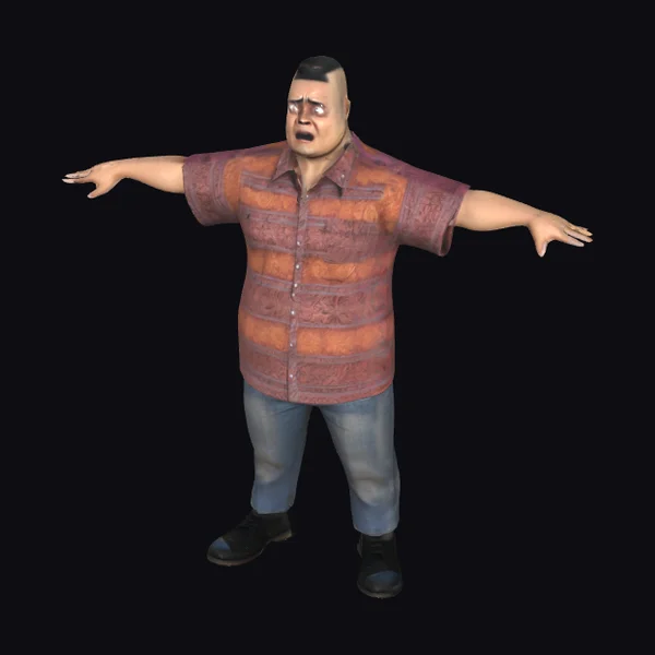 Adult Man in Batik Shirt