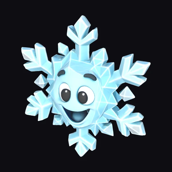 Smiling Snowflake Character