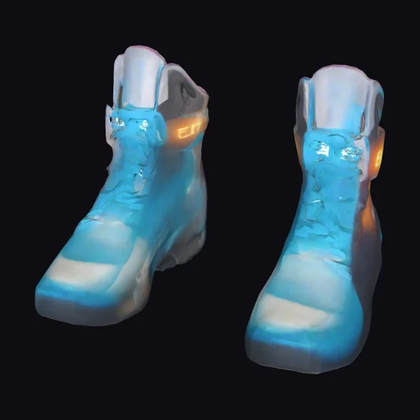 Glowing Blue High-Top Boots