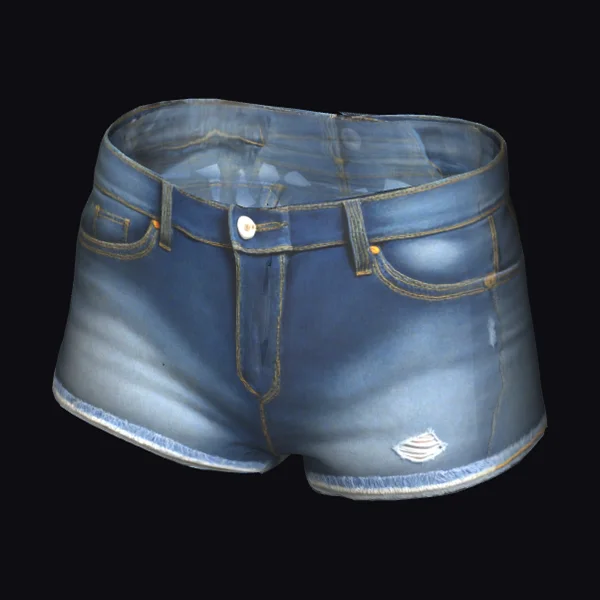 Faded Denim Shorts