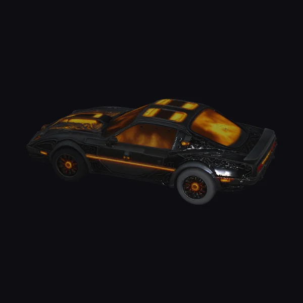 Black Car with Orange Accents