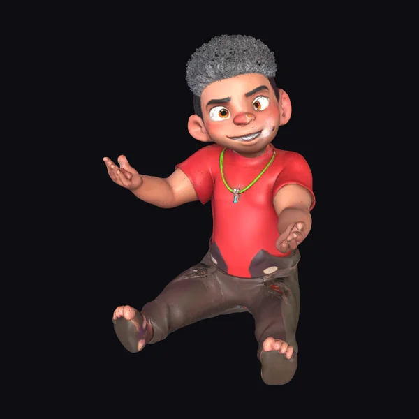 Cartoon Boy with Necklace