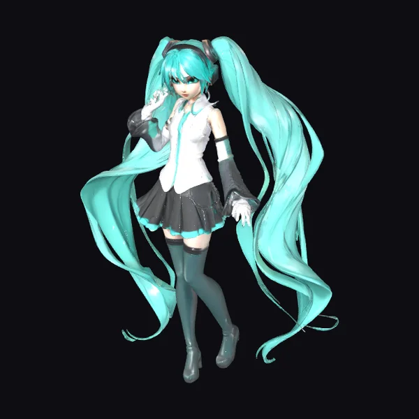 Teal Hair Anime Girl