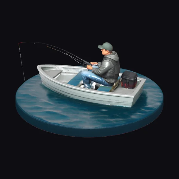Fisherman in Small Boat
