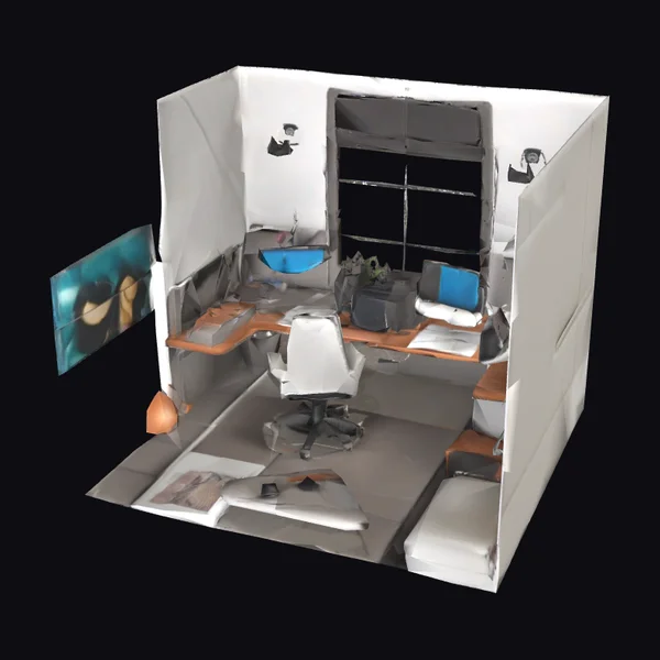 Cutaway Modern Office Cubicle