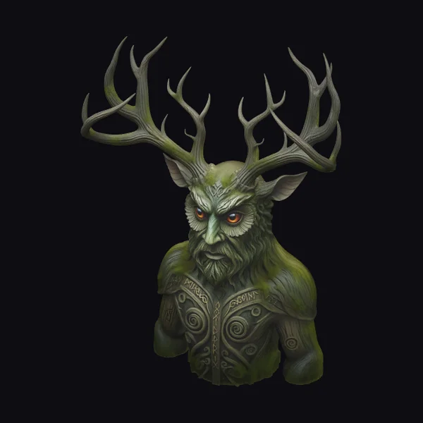 Mossy Antlered Bust