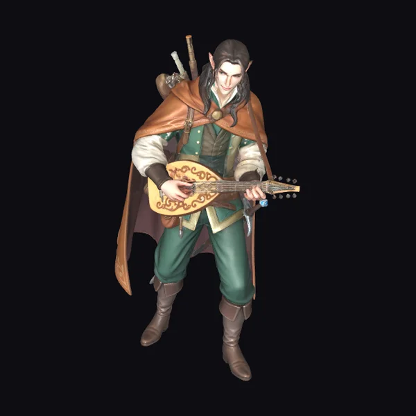 Elven Musician with Lute