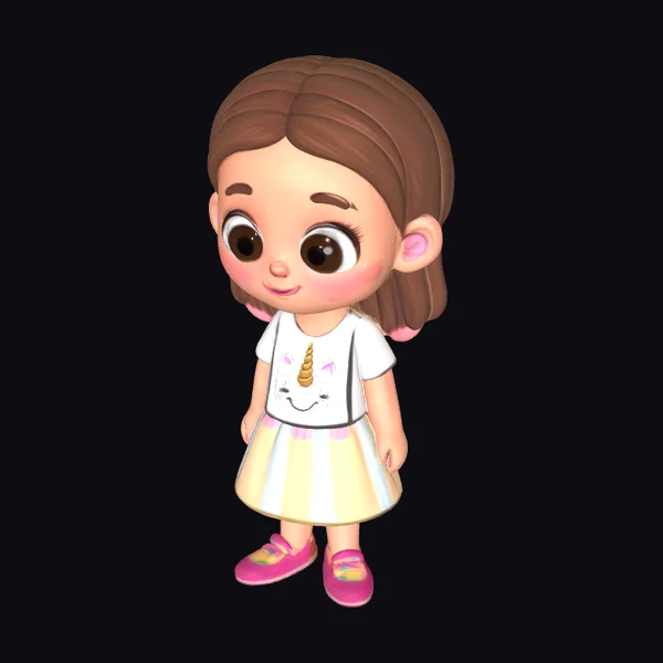 Little Girl in Yellow Skirt