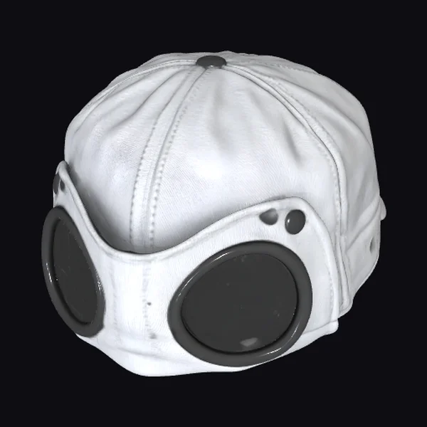 White Goggle Cap