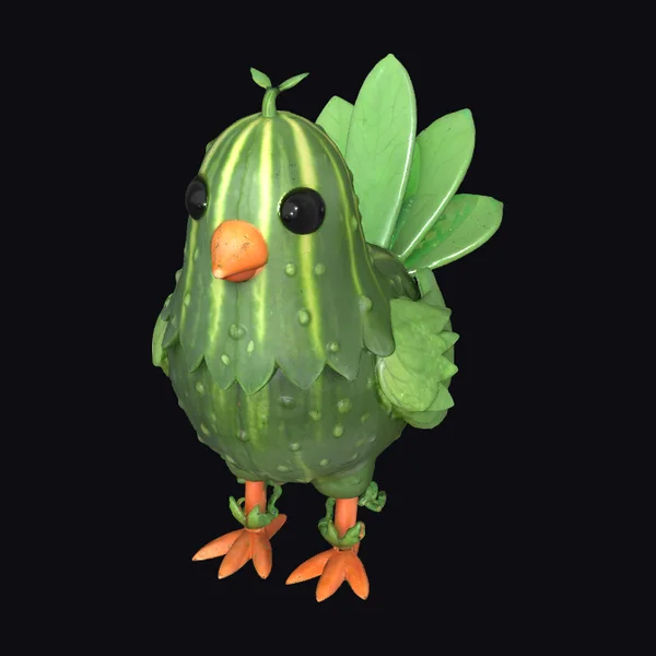 Cucumber Bird Figurine