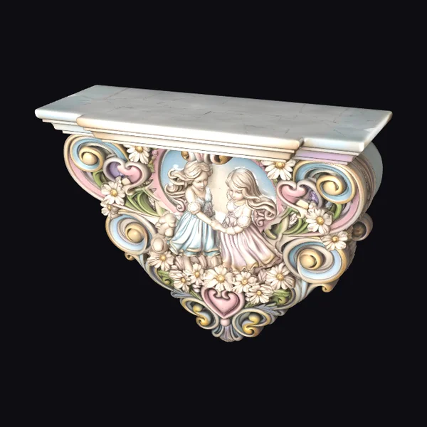 Floral Corbel Two Girls