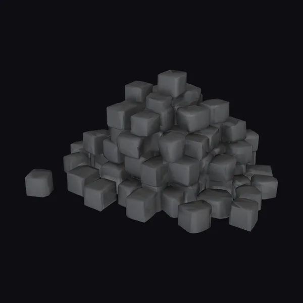 Pile of Small Black Cubes