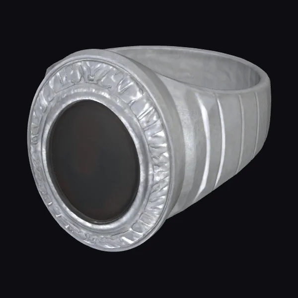 Silver Ring Black Gemstone