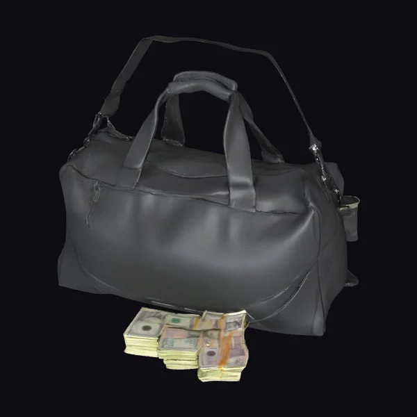 Black Sport Bag with Cash