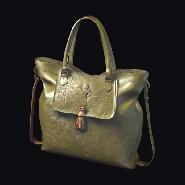 Olive Leather Tote Bag