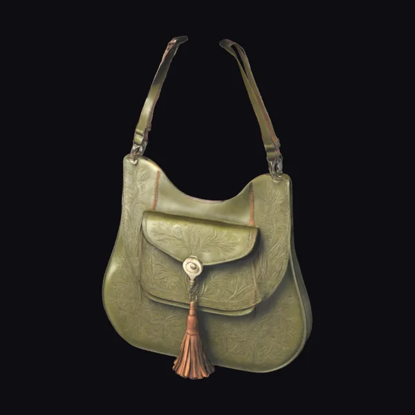 Olive Leather Tassel Bag
