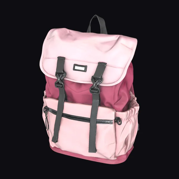 Pink Burgundy Color Block Backpack
