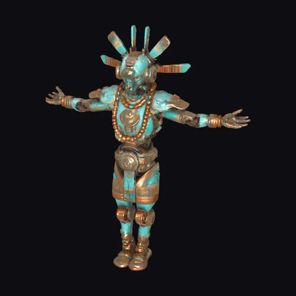 Ancient Aztec Robot Figure