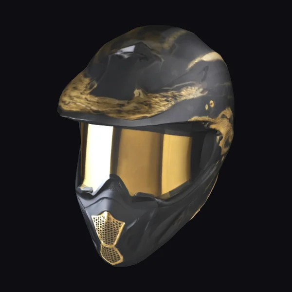 Black Gold Motocross Helmet