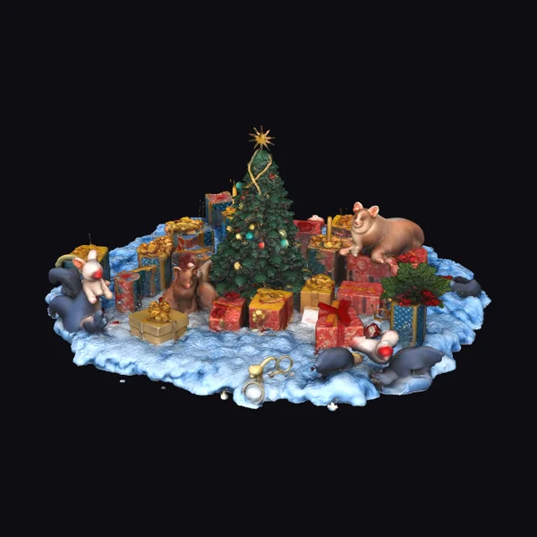 Winter Holiday Scene