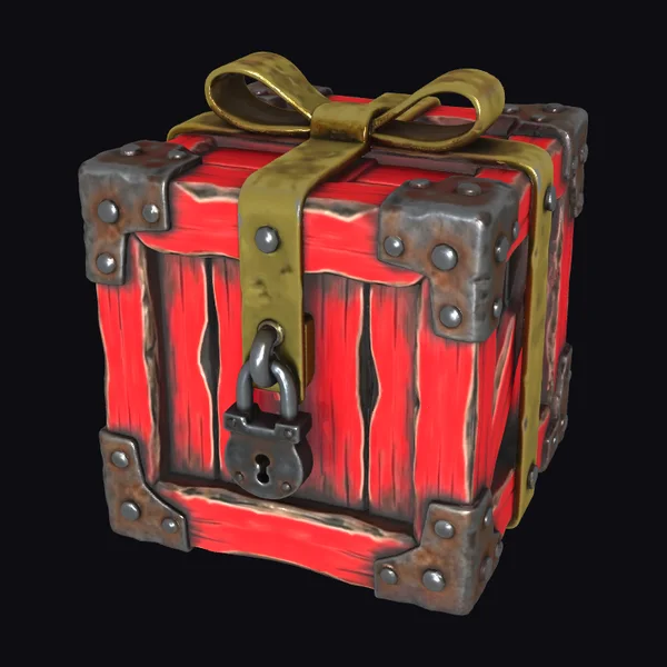 Red Wooden Gift Crate