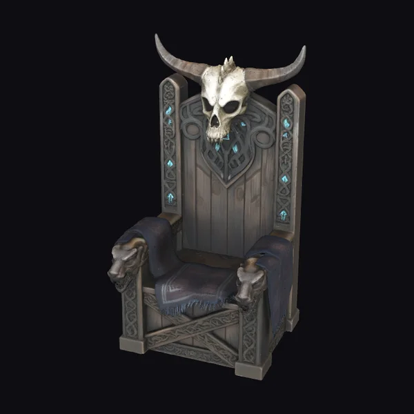 Ancient Throne with Skull