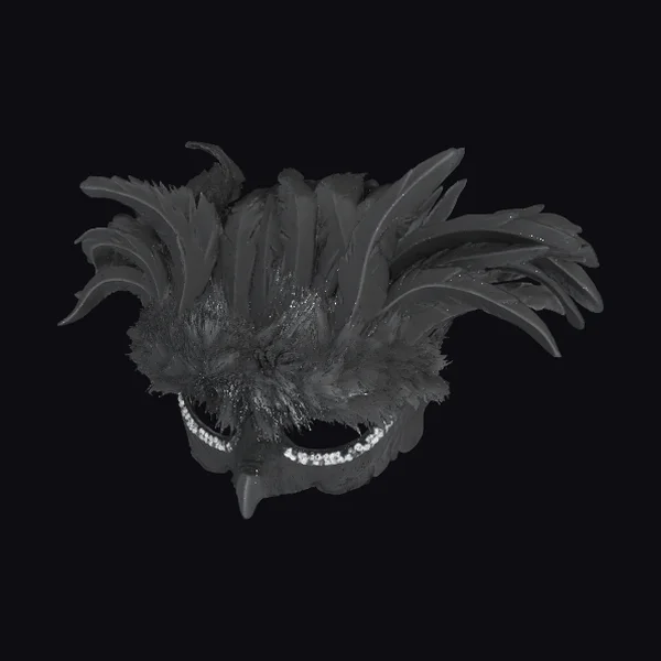 Black Feathered Masquerade Mask