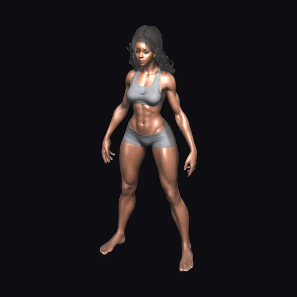 Athletic Black Female Figure