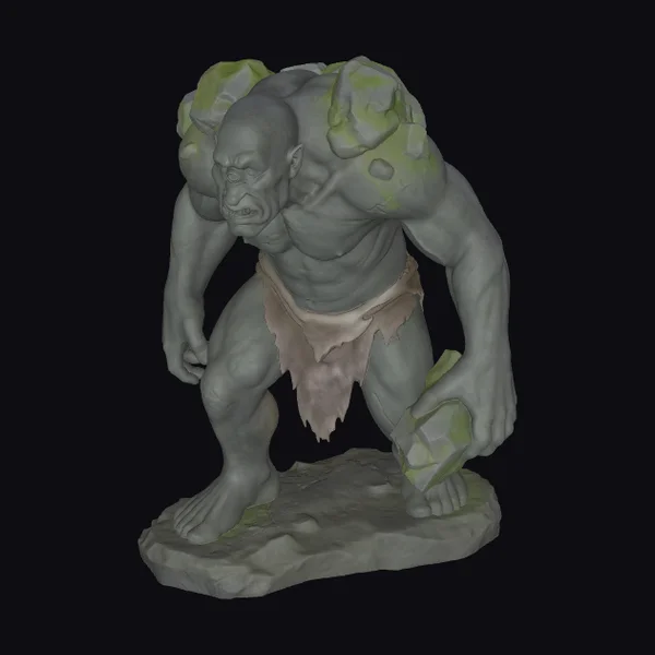 Gray Muscular Fantasy Creature