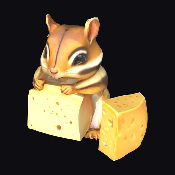Chipmunk with Cheese Blocks