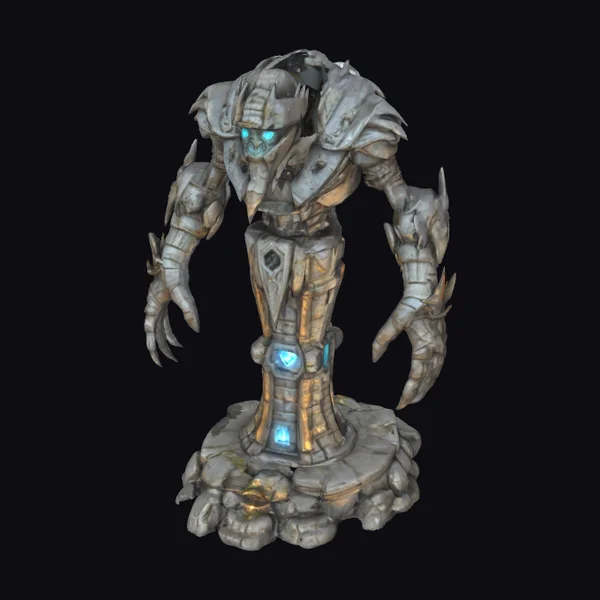 Ancient Metal Golem Statue