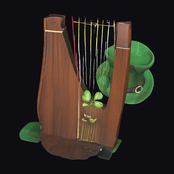 Celtic Polished Dark Harp