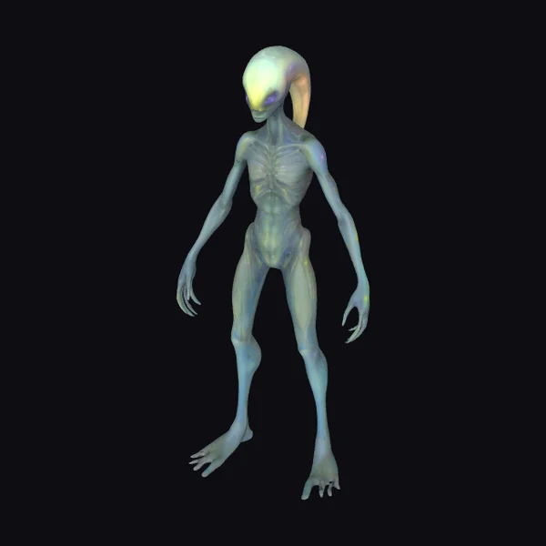 Alien Being with Bioluminescent Skin