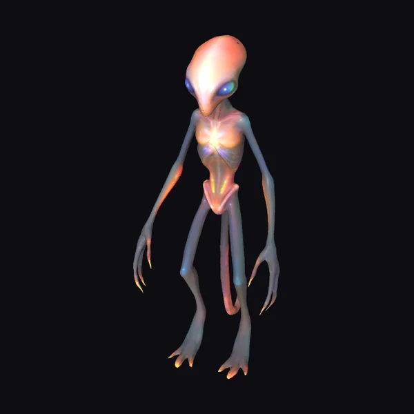 Alien Being with Bioluminescent Skin