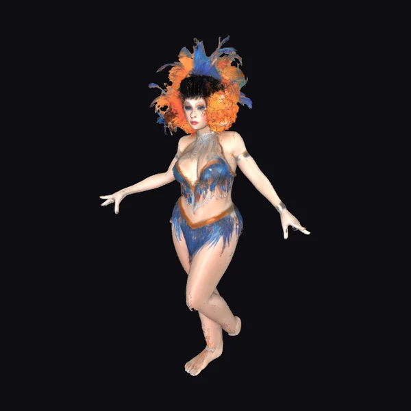 Feathered Showgirl Costume