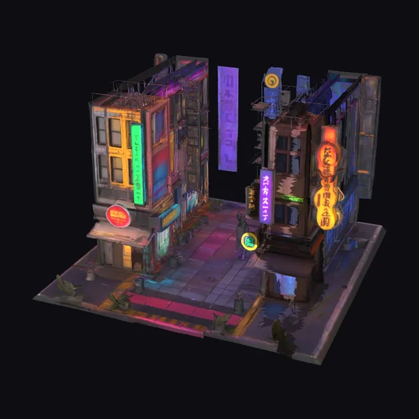 Cyberpunk Street Diorama