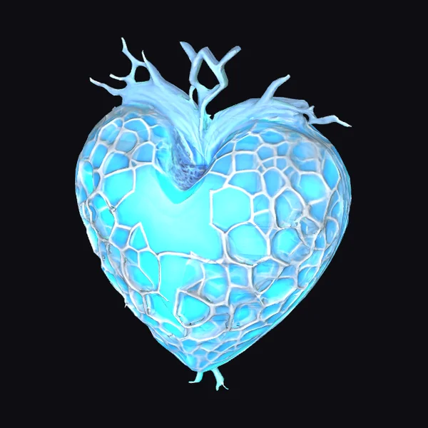 Glowing Blue Heart Structure