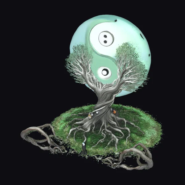 Tree with Yin Yang Symbol